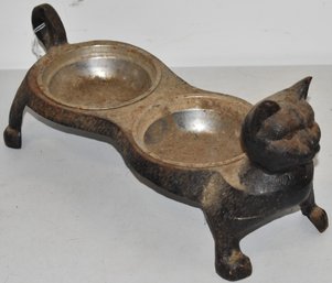 FOLKY CAST IRON CAT FEEDING DISH