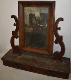 19TH CENT TOP GLOVE BOX W/ MIRROR