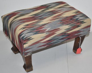 VINTAGE UPHOLSTERED FOOTSTOOL