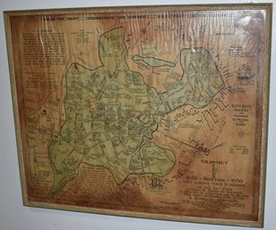 SHAWMUT FRAMED MAP OF BOSTON