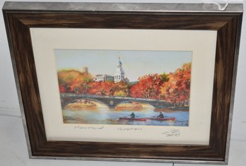 WATERCOLOR ARCHED BRIDGE HARVARD