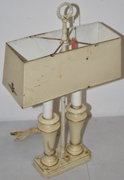 VINTAGE PAINTED SBL TOLEWARE TABLE LAMP