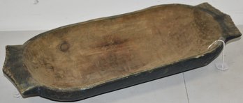 BLUE HAND HEWD WOODEN TRENCHER