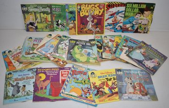 LOT (30) VINTAGE CHILDRENS RECORDS & BOOKS