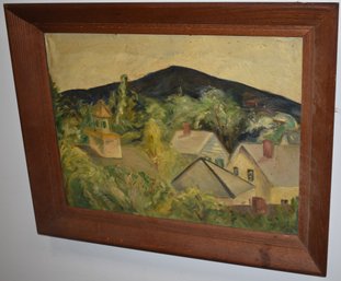 VILLAGE MOUNTAIN LANDSCAPE PAINTING