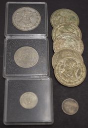 (9) MEXICAN SILVER COINS