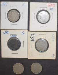(6) U.S. BARBER HEAD NICKELS