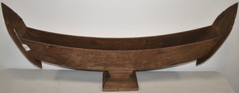 WOODEN ORIENTAL BOAT FORM DISPLAY