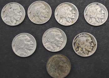 (8) DATED U.S. BUFFALO NICKELS