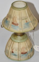 HAND PAINTED MINIATURE LAMP W/ NAUTICAL SCENE