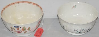 (2) ENGLISH DECORATED WASTE BOWLS