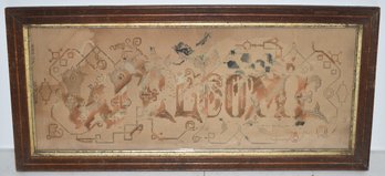 VICTORIAN CROSS STITCHED MOTTO