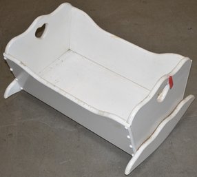 SM. PAINTED CRADLE W/ HEART CUT OUTS