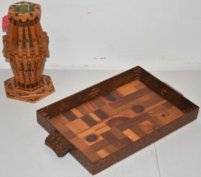 2 PC'S VINTAGE FOLK ART ITEMS