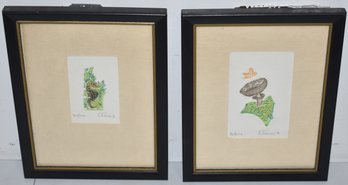 PAIR HAND COLORED PRINTS