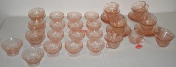 LARGE LOT PINK DEPRESSION GLASS