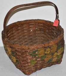 PAINTED WOVEN SPLINT BASKET
