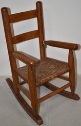 VINTAGE CHILDS LADDERBACK ROCKER W/ SPLINT SEAT