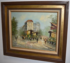 W. EATON STREET SCENE OIL PAITNING