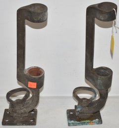 PR. VINTAGE BRONZE FLAG POLE BRACKETS