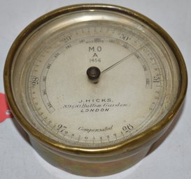 J. HICKS BRASS BAROMETER