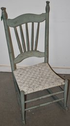 VINTAGE PORCH ROCKER W/ WOVEN TAPED SEAT