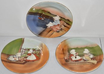 (3) ROYAL BAYREUTH SUNBONNET BABIES PLATES