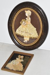 (2) FRAMED SLIHOUETTE FASHION DOLLS