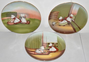 (3) ROYAL BAYREUTH SUNBONNET BABIES PLATES