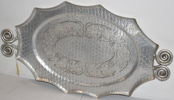 VINTAGE ALUMINUM DBL HANDLE TRAY