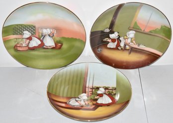 (3) ROYAL BAYREUTH SUNBONNET BABIES PLATES