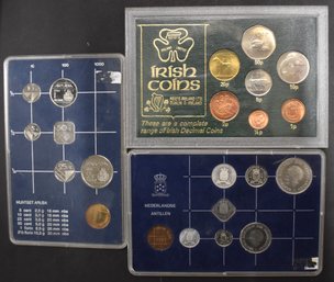(3) COIN PLAQUES OF FOREIGN COINS