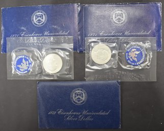 (3) SILVER UNCIRCULATED EISENHOWER DOLLAR COINS
