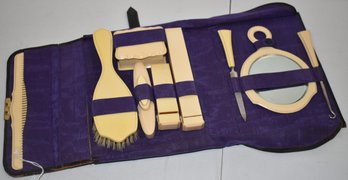 VINTAGE CELLULOID VANITY SET W/ CASE