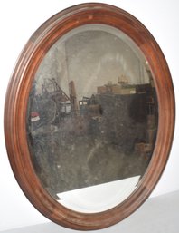OVAL WALNUT WALL MIRROR