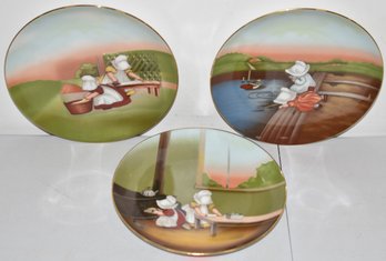 (3) ROYAL BAYREUTH SUNBONNET BABIES PLATES