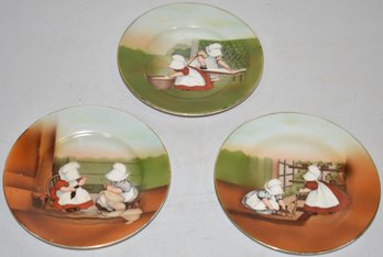 (3) ROYAL BAYREUTH SUNBONNET BABIES PLATES