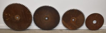 (4) VINTAGE IRON SAW BLADES
