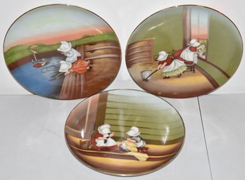 (3) ROYAL BAYREUTH SUNBONNET BABIES PLATES