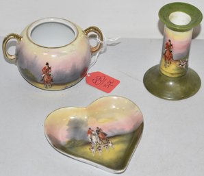 (3) ROYAL BAYREUTH FOX HUNTING SCENE PC'S