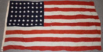 VINTAGE US 48 STAR FLAG W/ APPLIED SEWN ON STARS