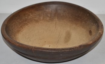 13 1/2' ROUND TURNED WOODEN BOWL