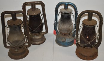 (4) VINTAGE BARN LANTERNS