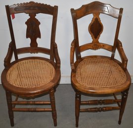 (2) VICTORIAN WALNUT HIP REST SIDE CHAIRS