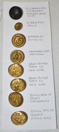 LOT (8) EARLY BRASS BUTTONS