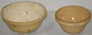 (2) YELLOWARE MIXING BOWLS