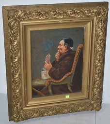 OIL ON CANVAS OF FRIAR PLAYING CARDS