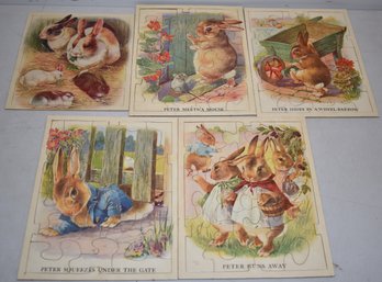 (5) VINTAGE CHILDRENS PICTURE PUZZLES