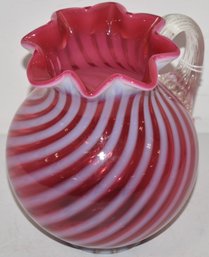 6 1/4' CRANBERRY OPALESCENT VASE