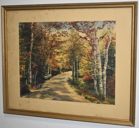 WALLACE NUTTING AMONG OCTOBER BIRCHES PRINT